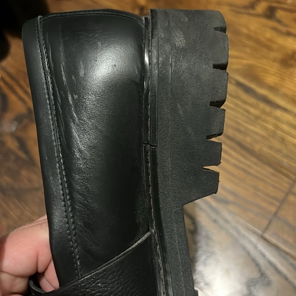 Flattered Stella big buckle gold and black chunky loafer 9 - Picture 6 of 6